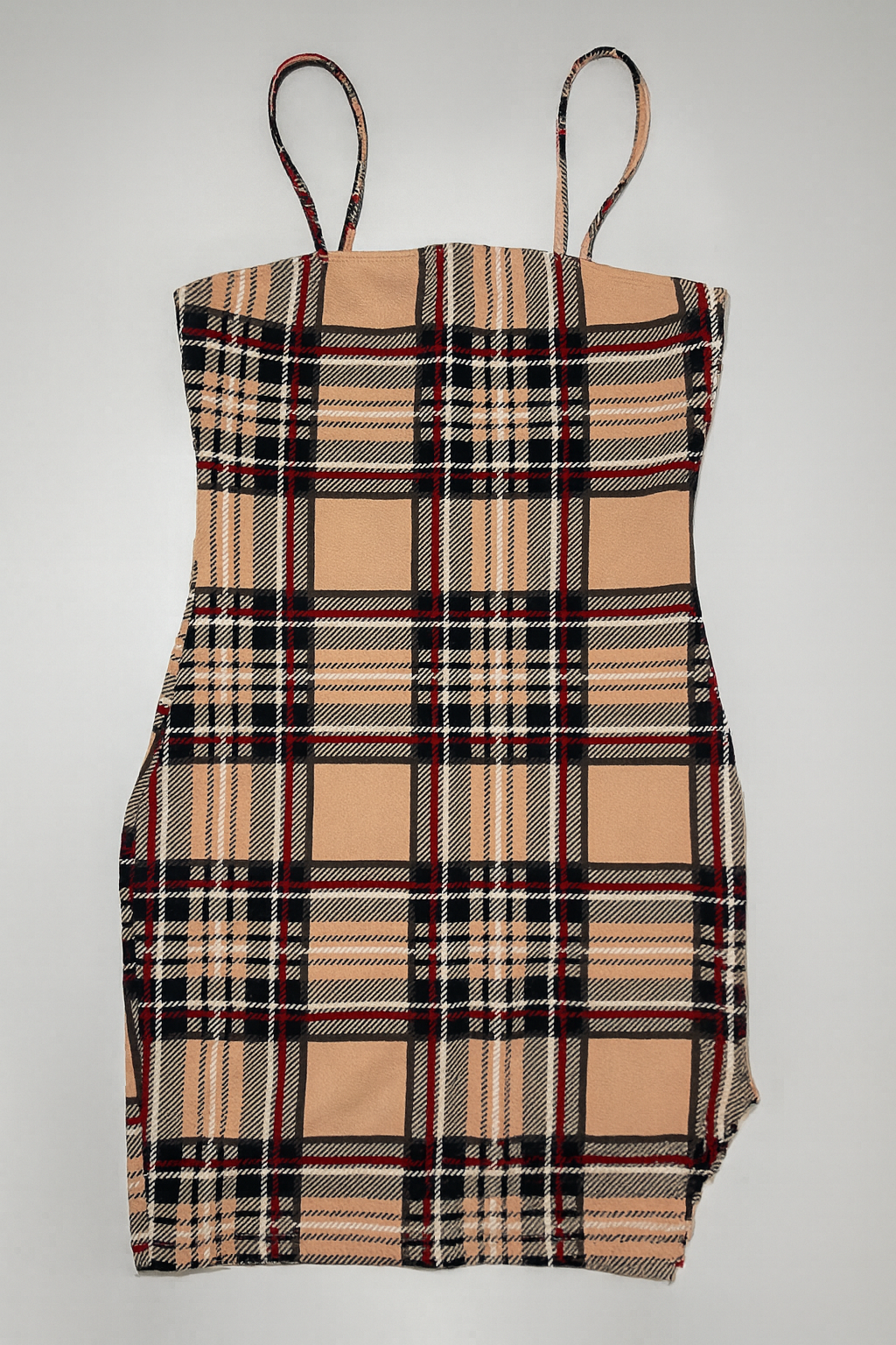 Vestido corto de tirantes con estampado de cuadros - Size S_0