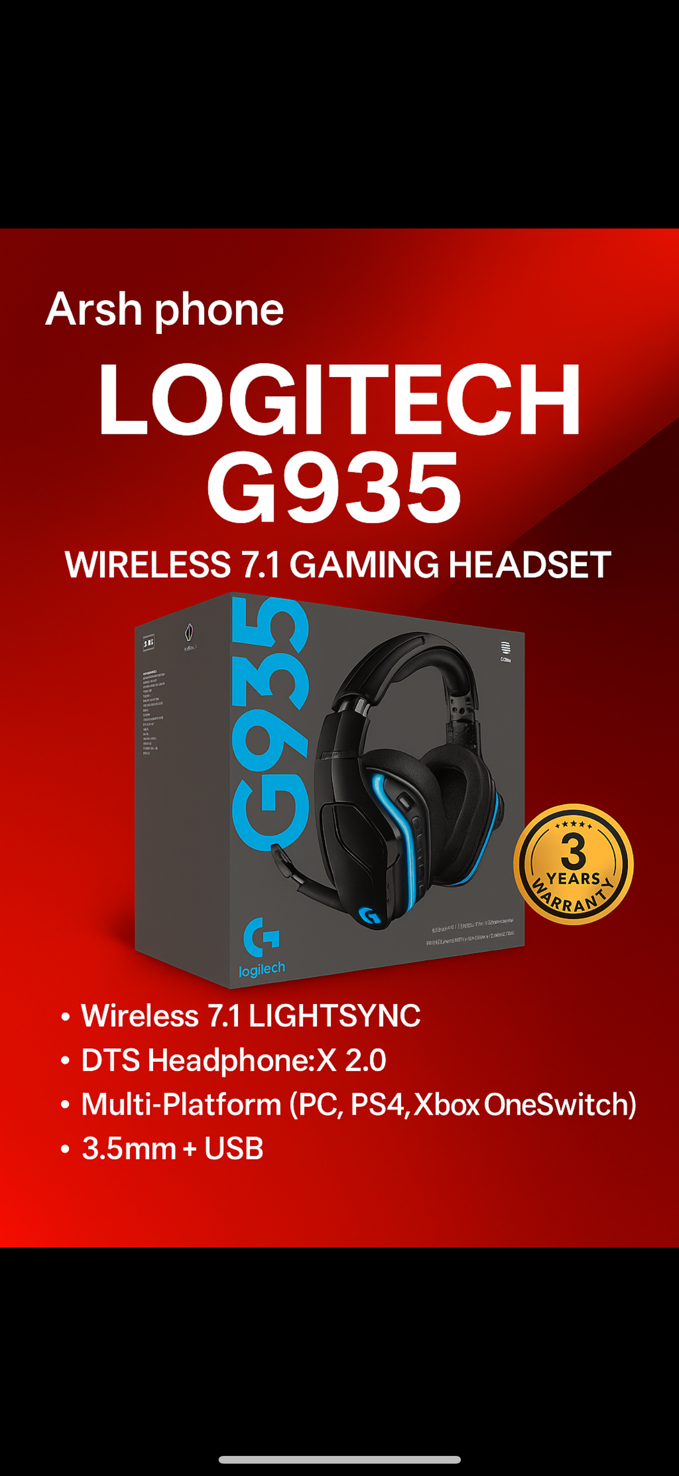 G935 Logitech گرنتی  ساڵ _0