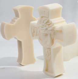 Molde cruz con rostro de Jesús L
