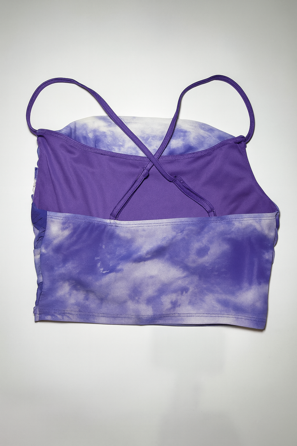 Top corto tie-dye lila con tirantes finos - Size M_1