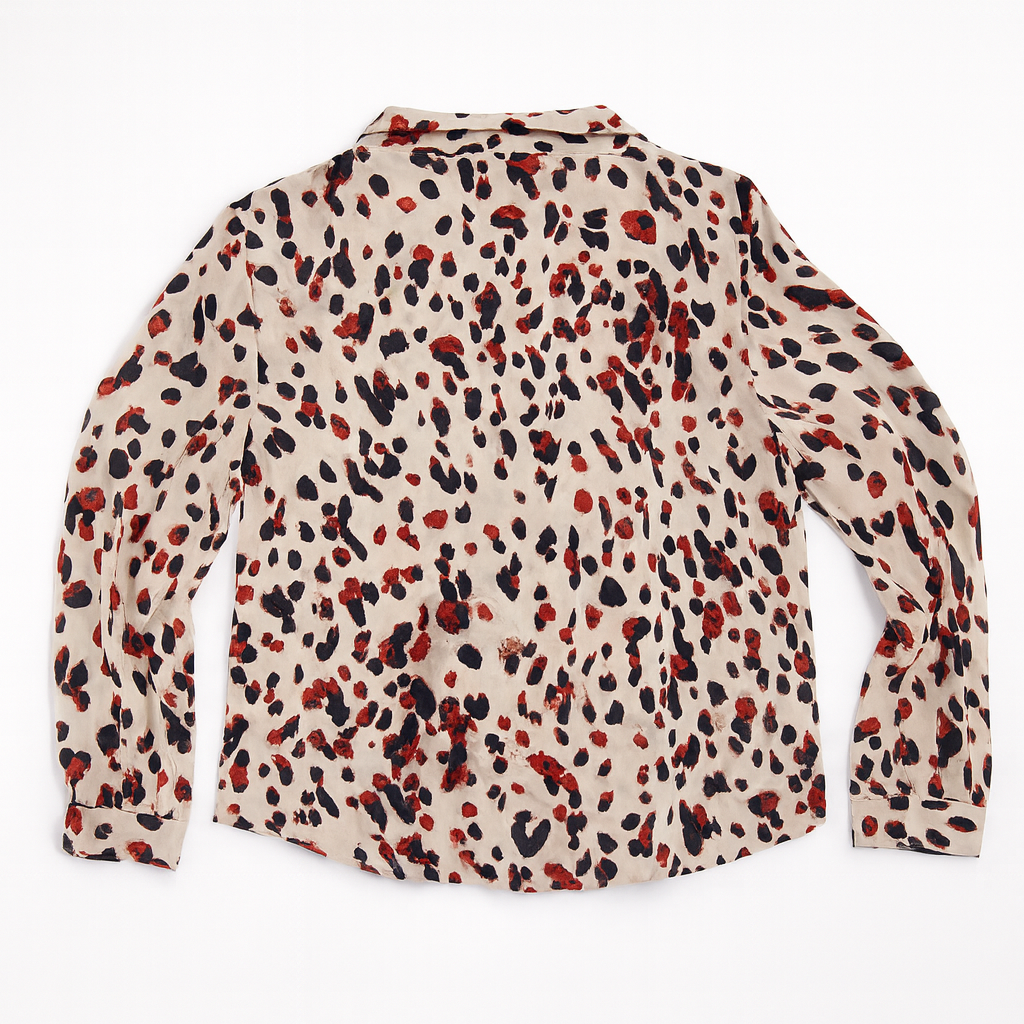 Blusa de manga larga con estampado animal print en rojo y negro - Size M_2