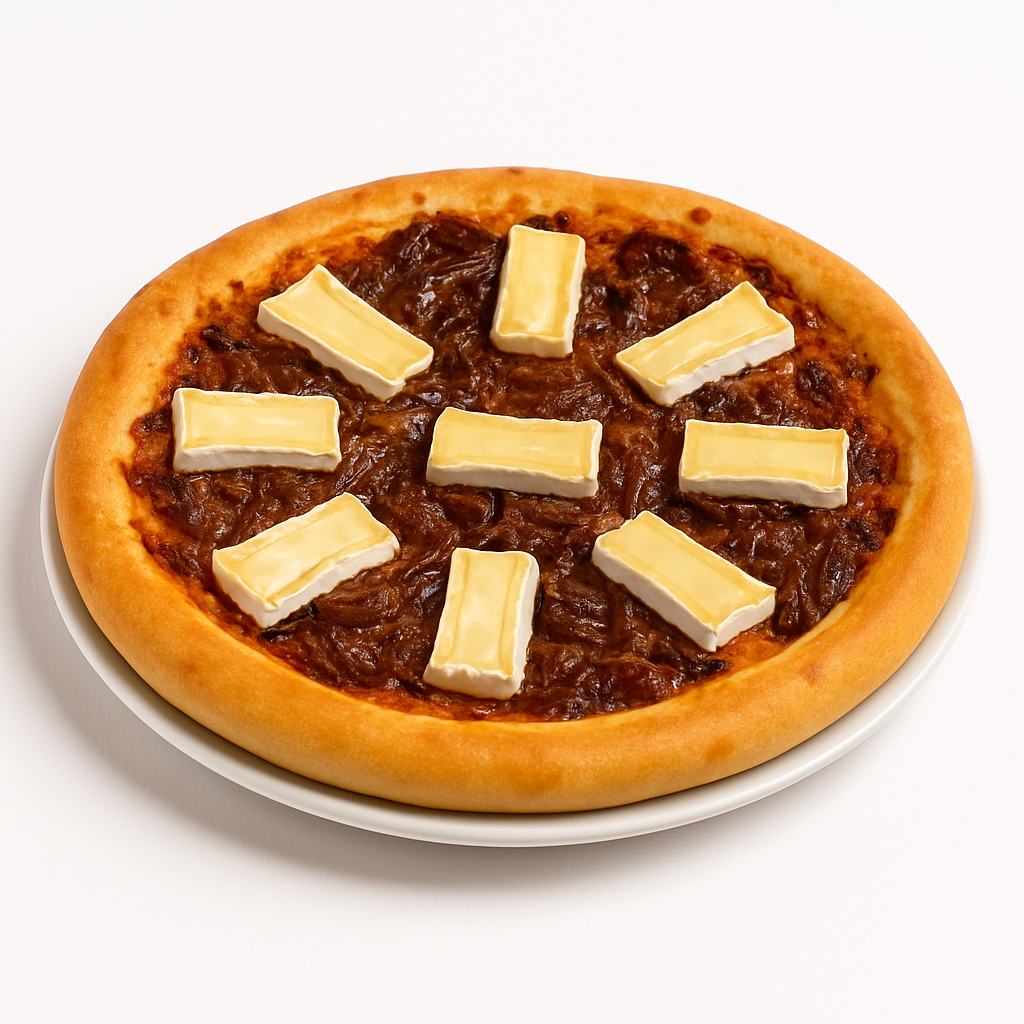 BRIE & CARAMELISED ONIONS PIZZA (V) 
