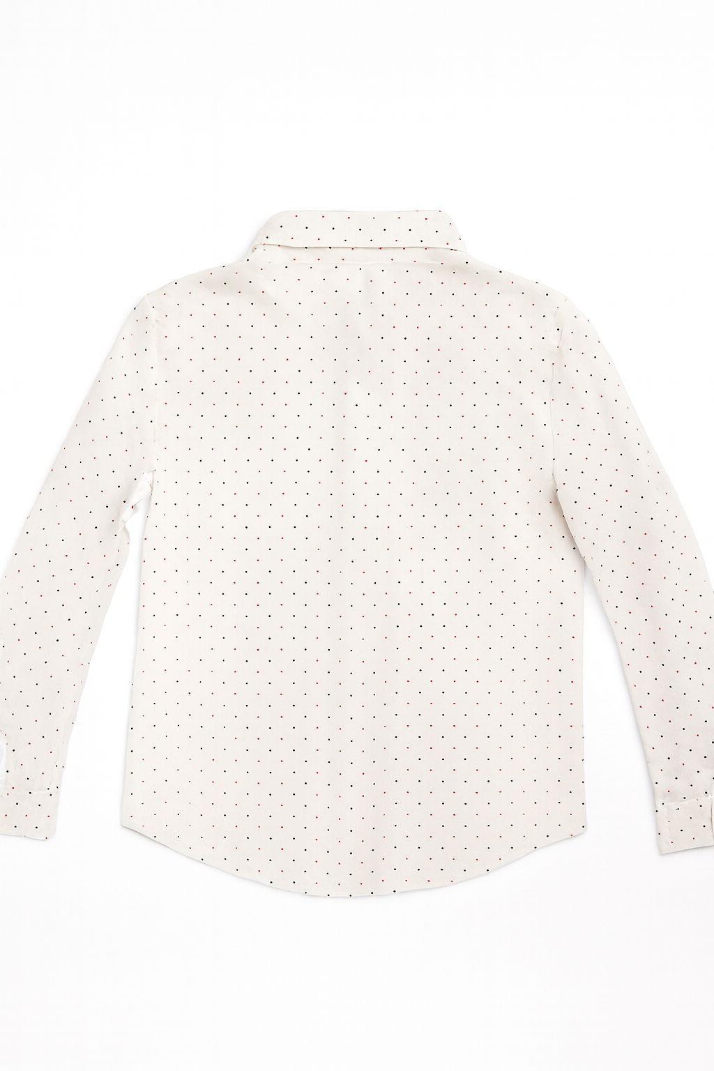 Camisa blanca de manga larga con estampado de lunares pequeños - Size S Peq._2