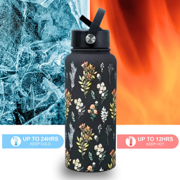 1000ML 3D FLORAL THUMBLER THERMOS BOTTLE
