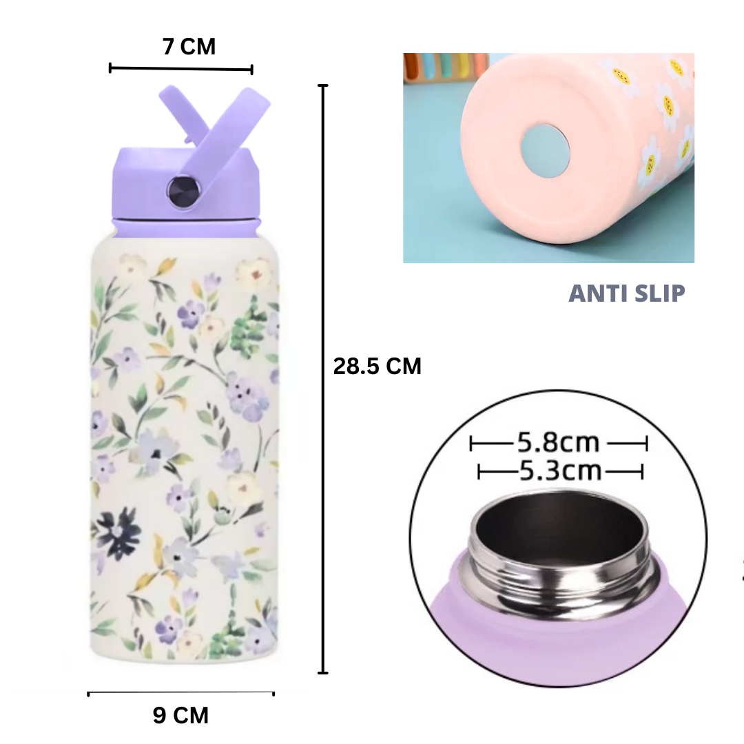 1000ML 3D FLORAL THUMBLER THERMOS BOTTLE_4