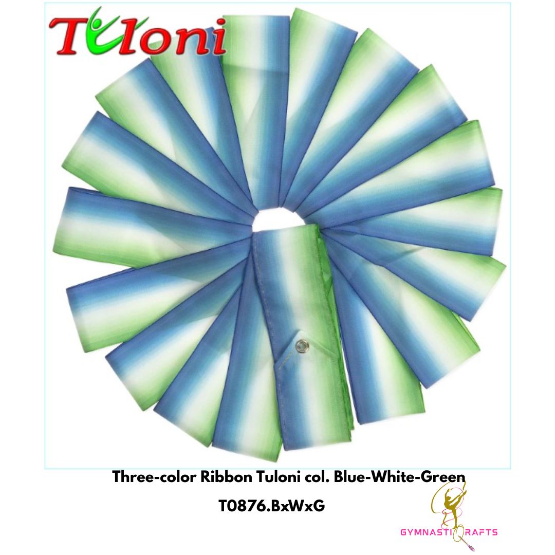 TULONI | Three-color Ribbon Tuloni col. Blue-White-Green-6M_0