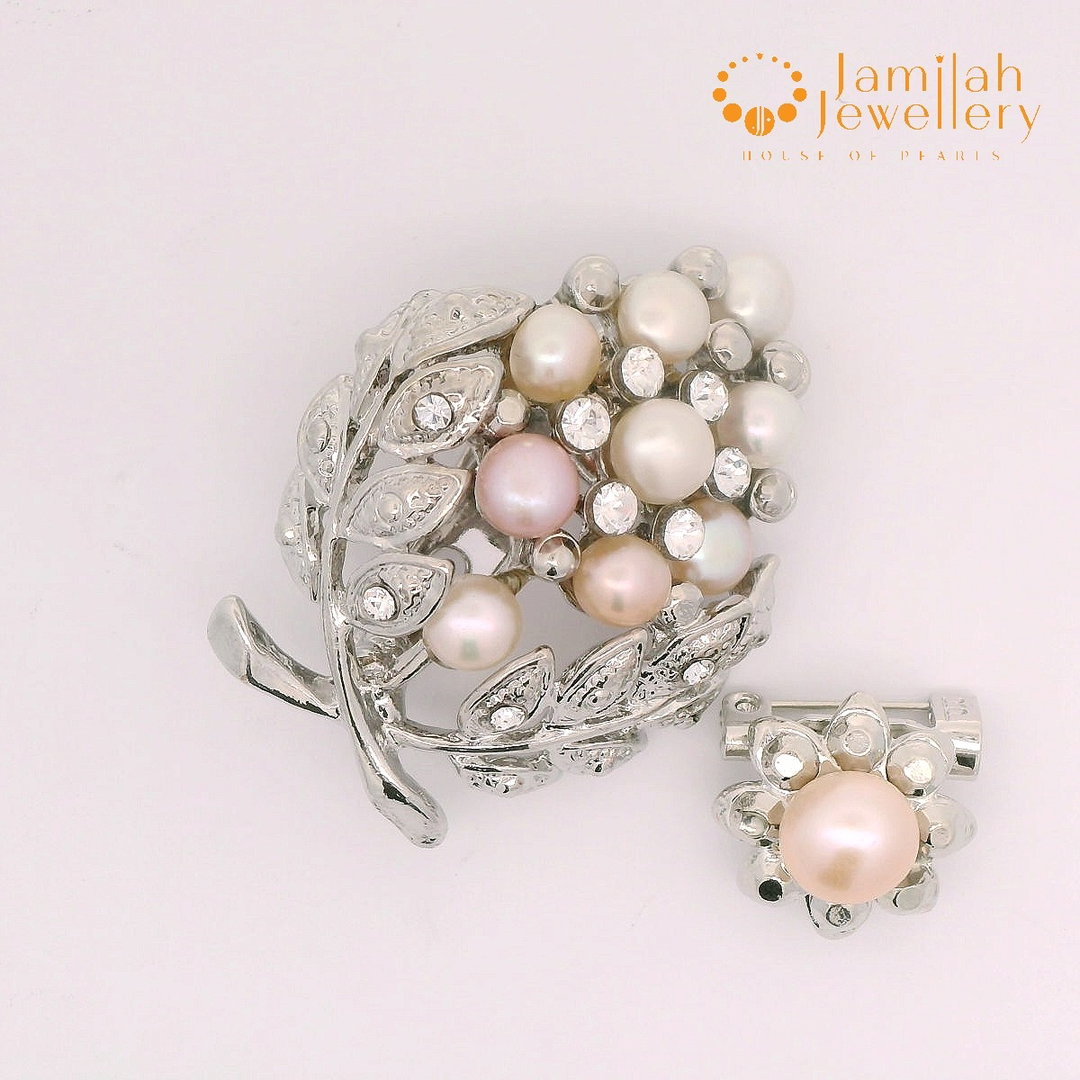Brooch Multicolor Fresh Water Pearls