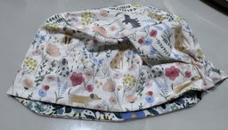 Rifle paper blue / puppies reversible scrub cap