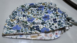 Rifle paper blue / puppies reversible scrub cap