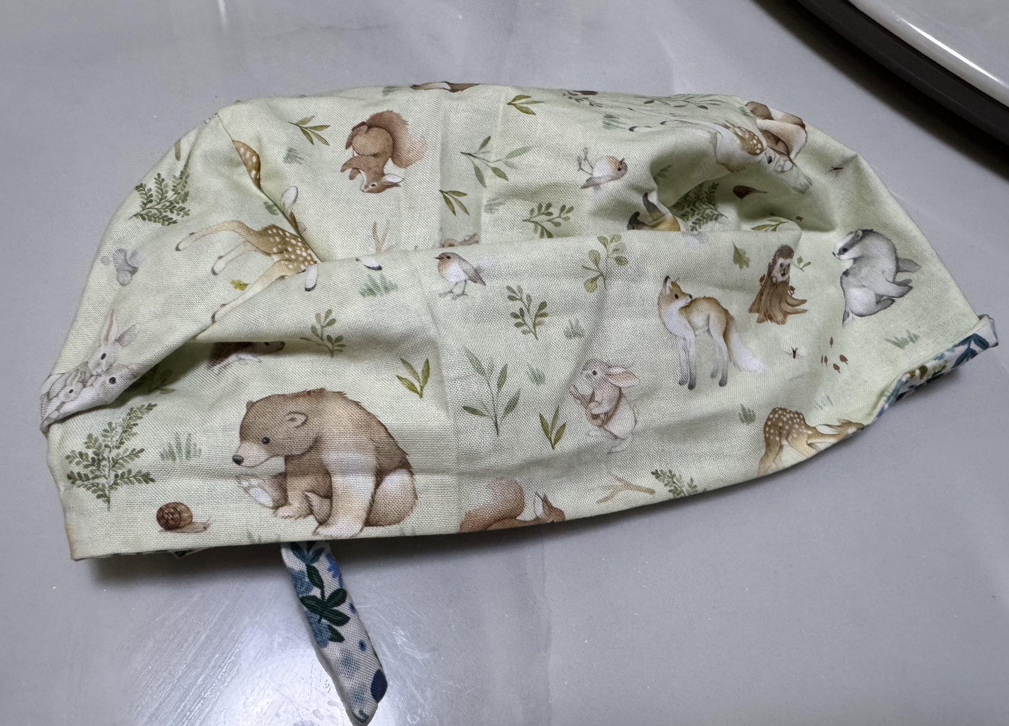 Rifle paper / forest animals reversible scrub cap _1