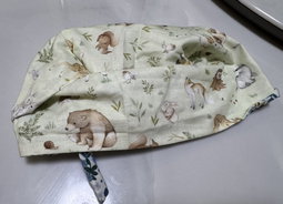Rifle paper / forest animals reversible scrub cap 