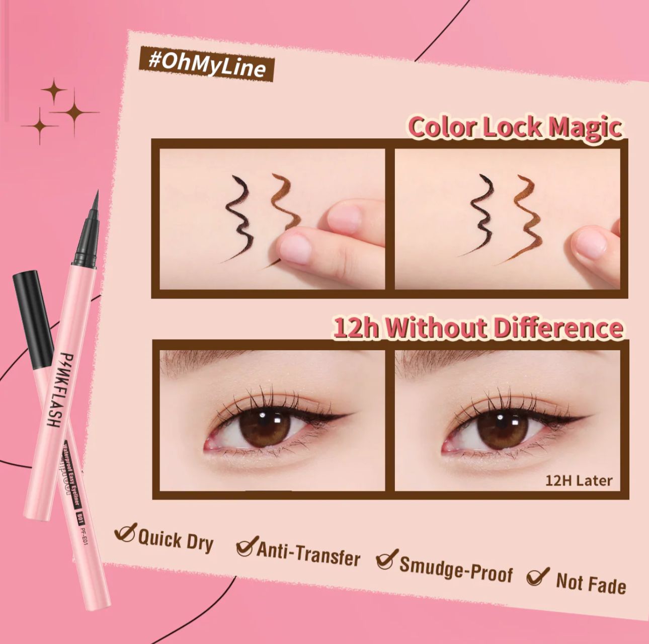 PINK FLASH Liquid Pen Eyeliner بنك فلاش ايلاينر_0