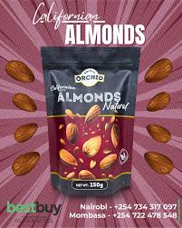 Golden orchid premium california almonds natural 250g