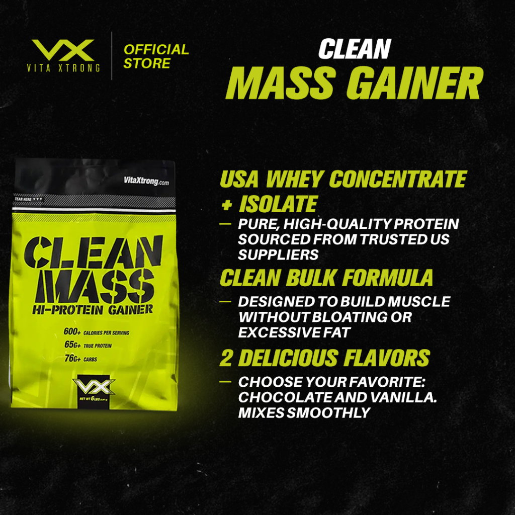 VITAXTRONG Clean Mass Hi-Protein Gainer (10lbs/4.5kg) | Build Muscle, High protein, Max Muscle Growth [VX]_2
