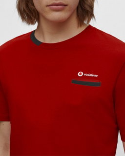 T-shirt rossa collo bicolor (UOMO)