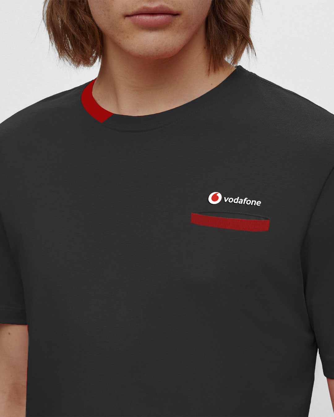 T-shirt grigia collo bicolor (UOMO)
