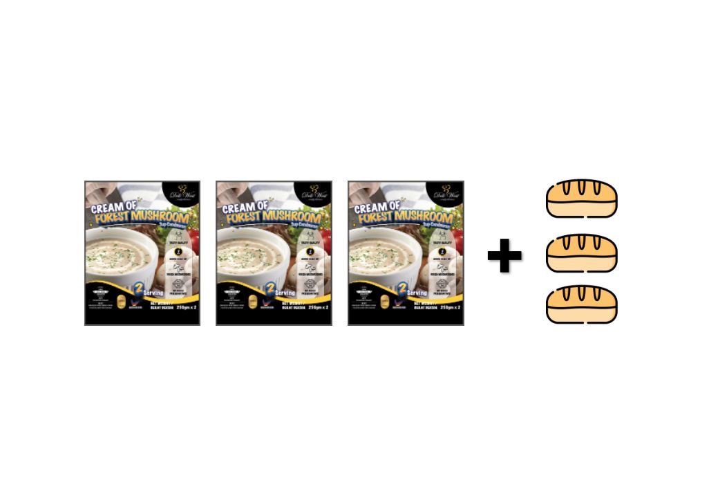 Set C - 3 Pack Mushroom Soup 500gm + 3pcs Garlic Bread_0