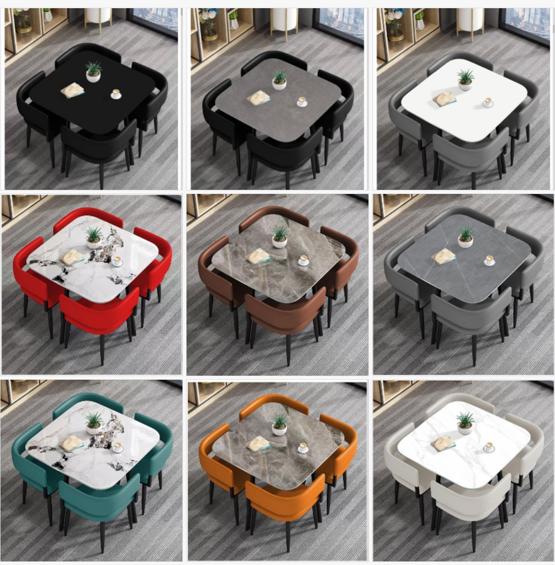 Table à manger carrée moderne 4 chaises ARTICLE N°: VDR_0018