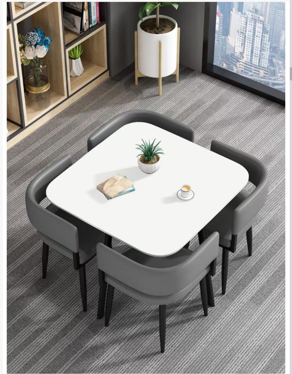 Table à manger carrée moderne 4 chaises  ARTICLE N°: VDR_0018_3