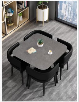 Table à manger carrée moderne 4 chaises  ARTICLE N°: VDR_0018