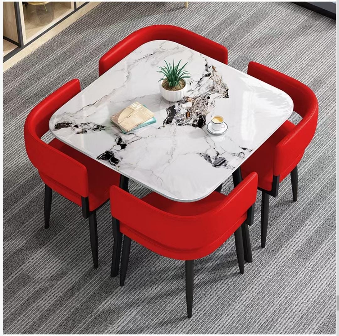 Table à manger carrée moderne 4 chaises  ARTICLE N°: VDR_0018_4