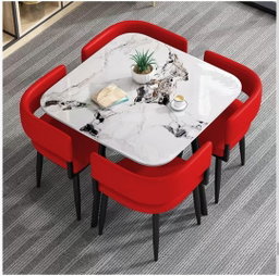 Table à manger carrée moderne 4 chaises  ARTICLE N°: VDR_0018