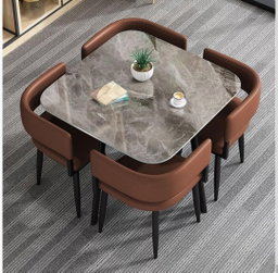 Table à manger carrée moderne 4 chaises  ARTICLE N°: VDR_0018