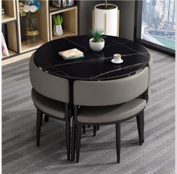Table ronde design avec 4 chaises  ARTICLE N°: VDR_0019
