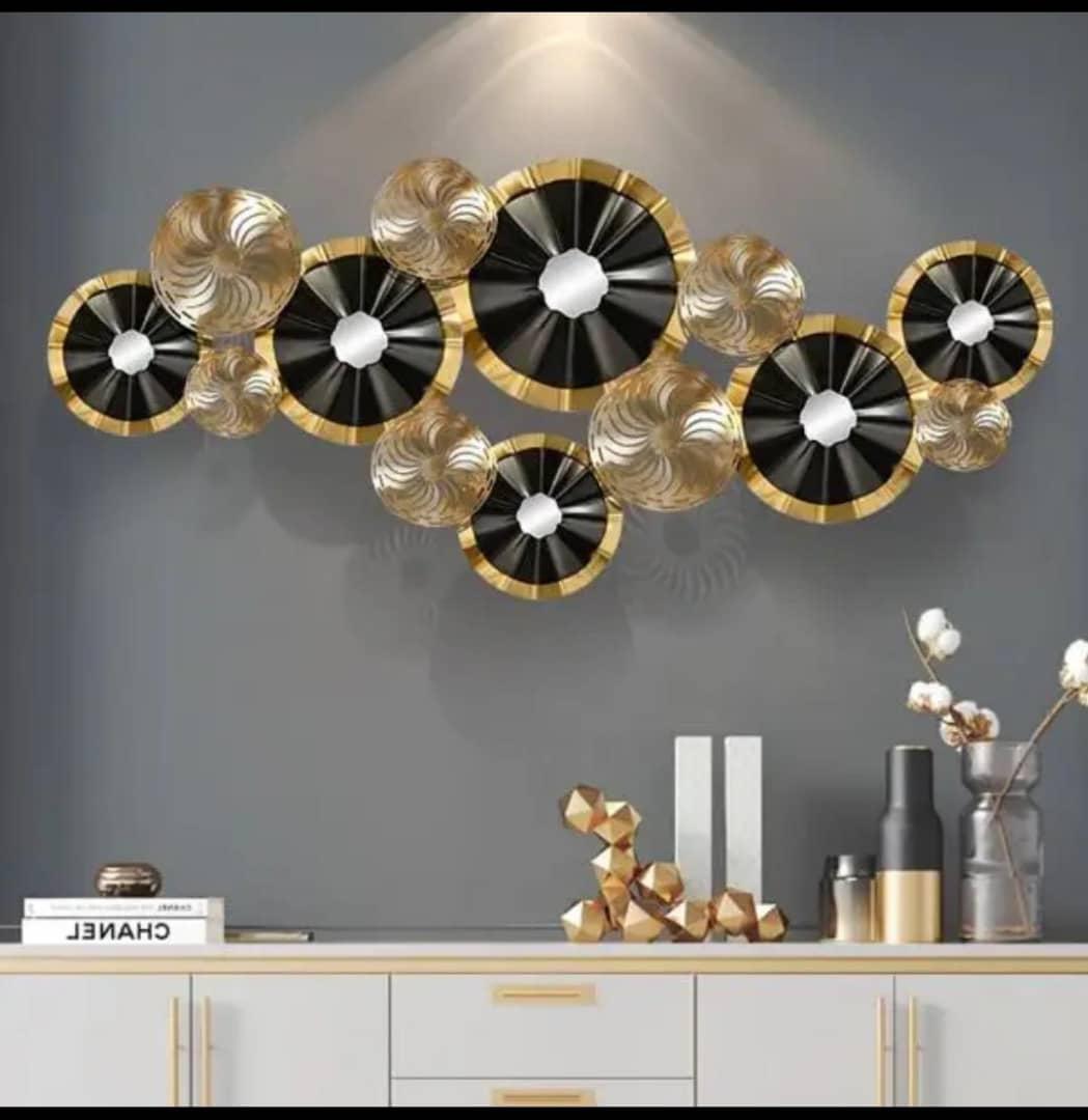 Décoration murale design moderne cercle doré et noir ARTICLE N°: VDR_0021_0