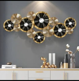 Décoration murale design moderne cercle doré et noir ARTICLE N°: VDR_0021