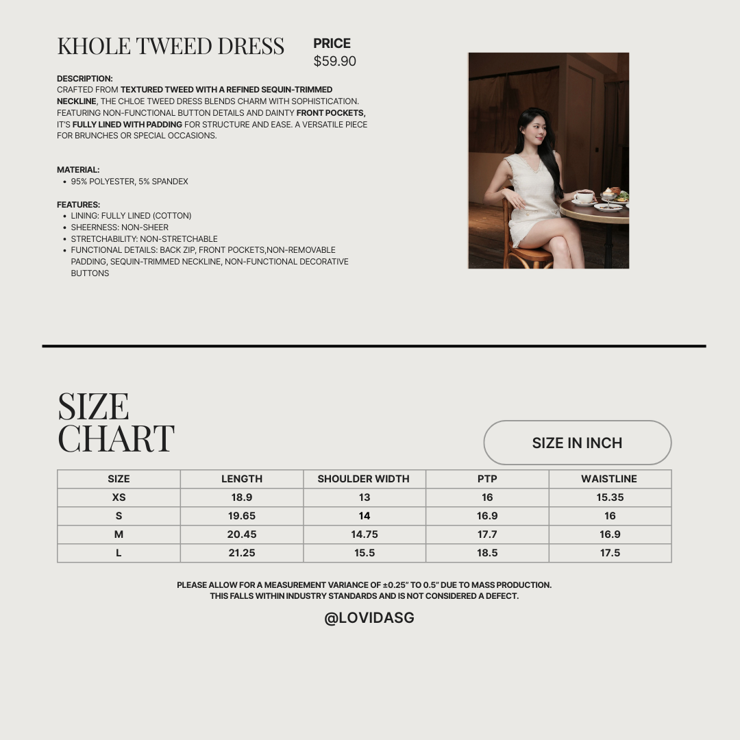KHOLE TWEED DRESS (CREAM)_2