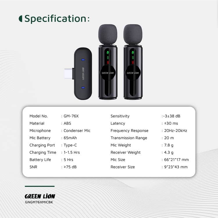 Microphone Sans Fil Green Lion GM-76X – ARTICLE N°:CAI_0139_8