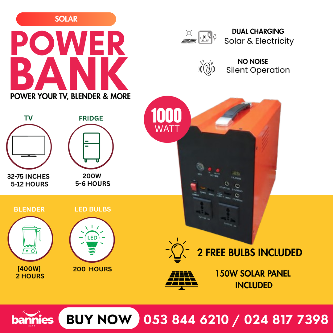 [1000W] PORTABLE SOLAR POWERED GENERATOR SET 