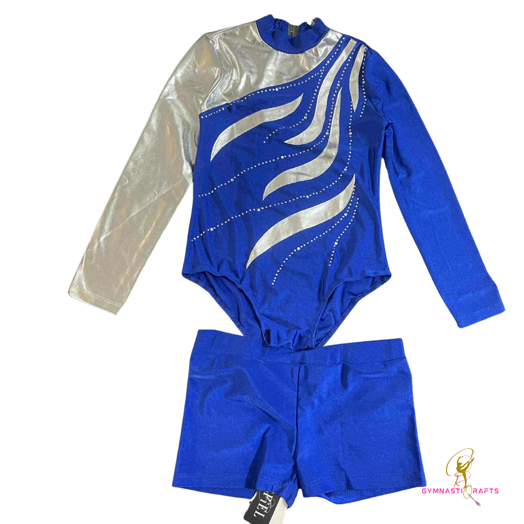 Gymnastics Training Long Sleeves Leotards & Shorts Set