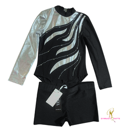 Gymnastics Training Long Sleeves Leotards  & Shorts Set
