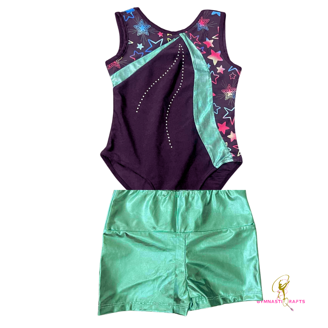 Gymnastics Training Leotards & Shorts Set