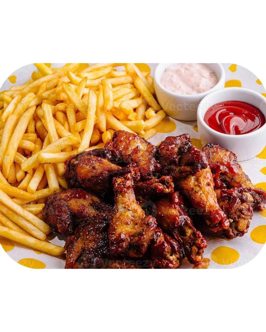 Saucy Chicken Wings & Chips 
