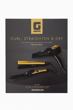 GEEPAS GHF86055 2200W 3-in-1 Hair Styling Set, Black/Golden