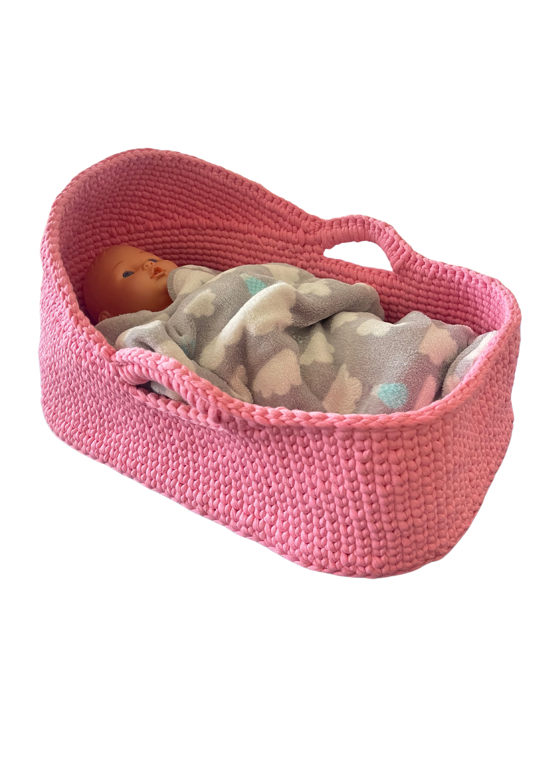 Doll Moses Basket - colour may vary