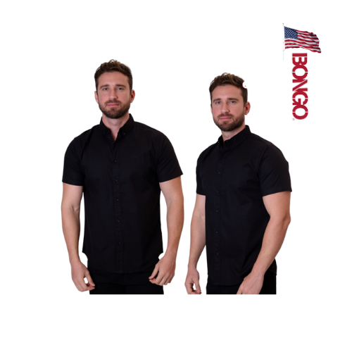 BONGO Men's Black Short Sleeve Polo Shirt_0