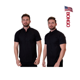 BONGO Men's Black Short Sleeve Polo Shirt
