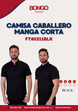 BONGO Men's Black Short Sleeve Polo Shirt
