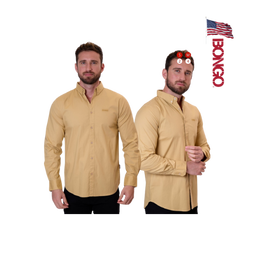 BONGO Men's Khaki Long Sleeve Casual Shirt