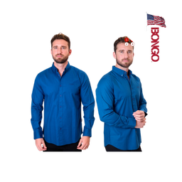 BONGO Men's Denim Blue Long Sleeve Casual Shirt