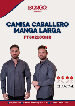 BONGO Men's Charcoal Gray Long Sleeve Shirt