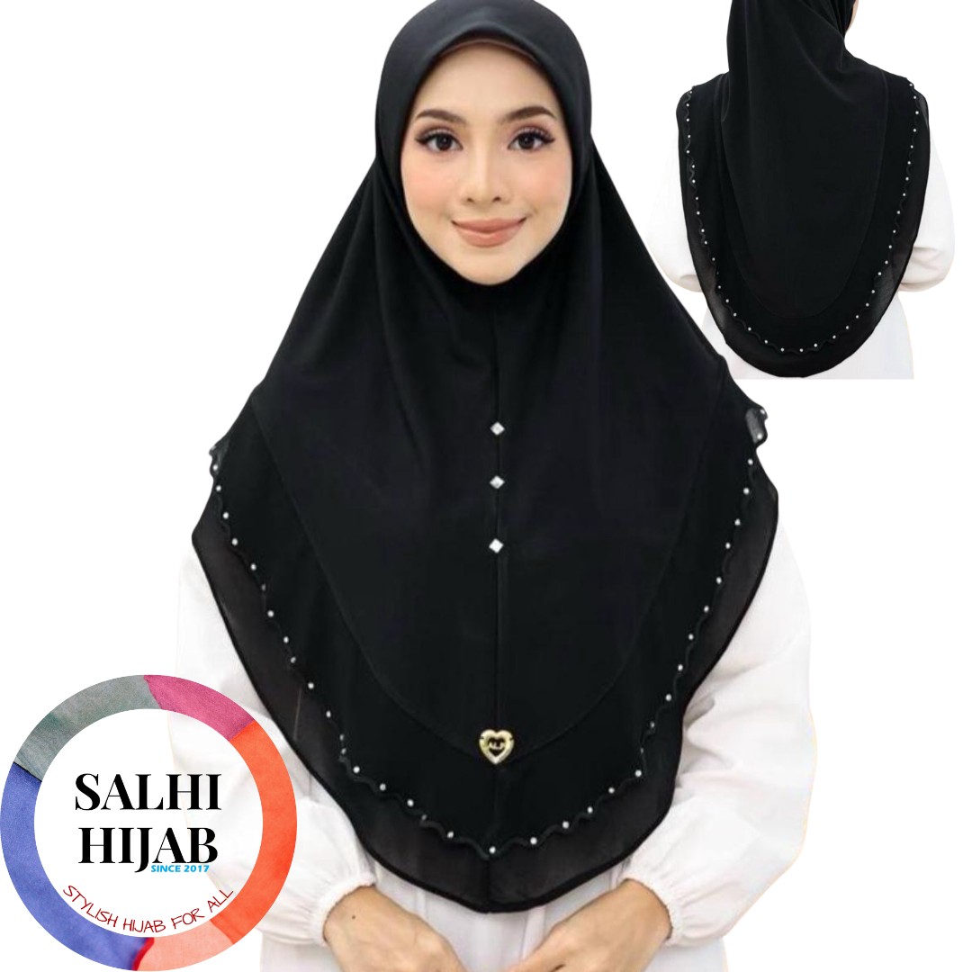 Elegant Chiffon Hijab with Embellished Edges