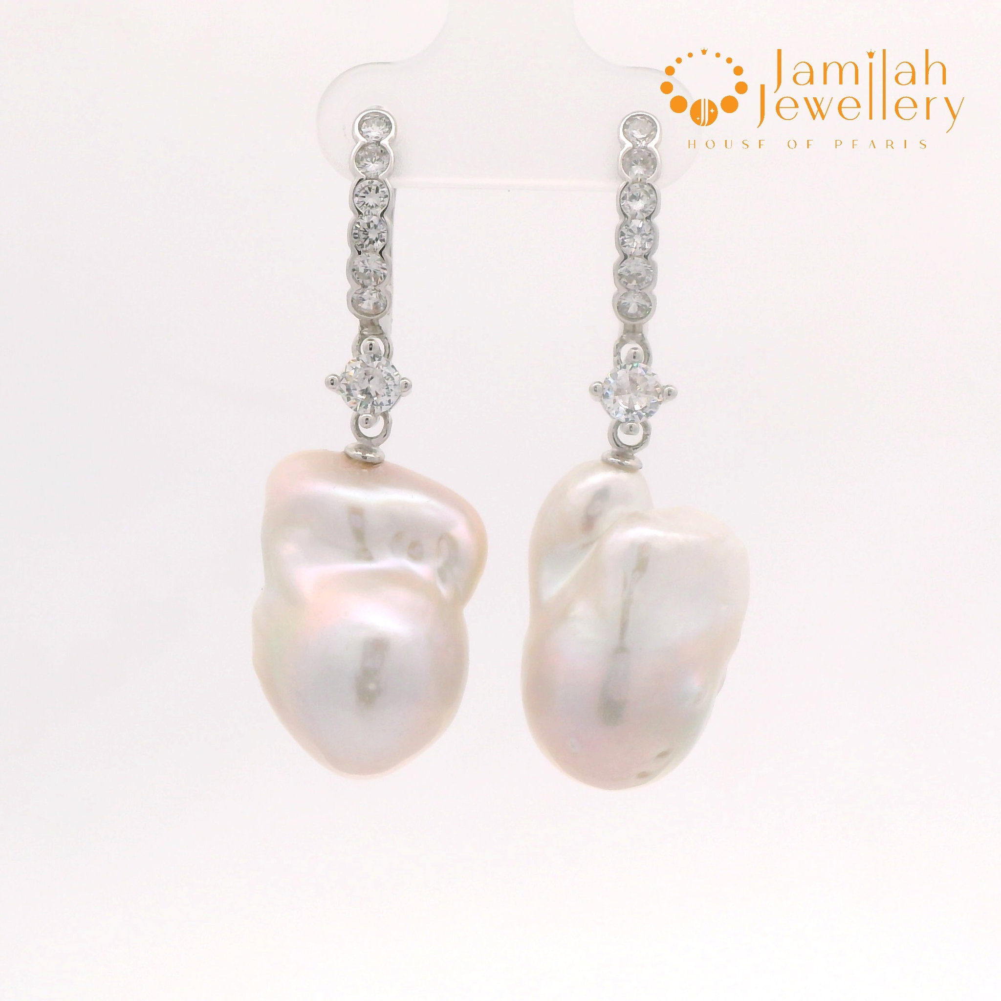 Silver 925 Baroque Pearl Earring _0