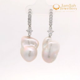Silver 925 Baroque Pearl Earring 