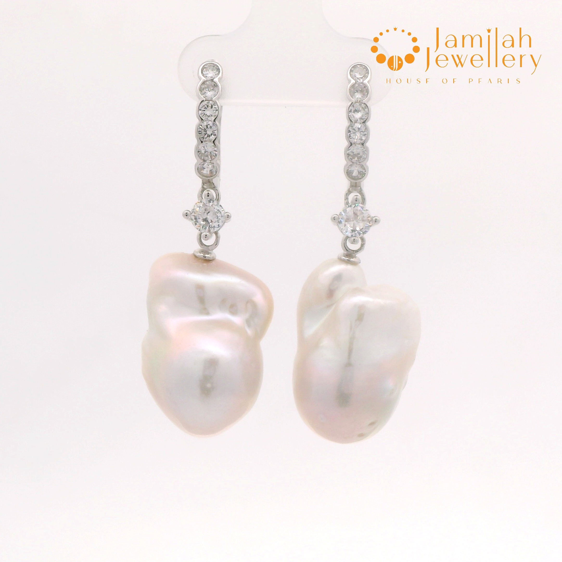 Silver 925 Baroque Pearl Earring 