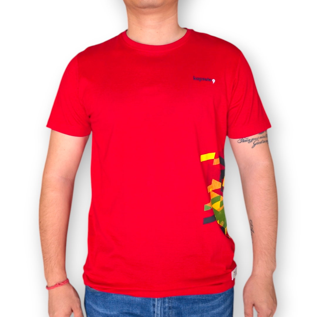 Kapsule9 T-Shirt for Men -Red, Brown